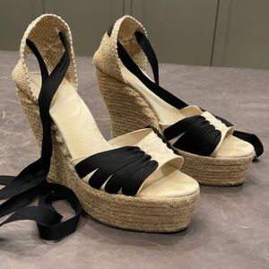 Castaner Wedge Sandal with Ankle Ties